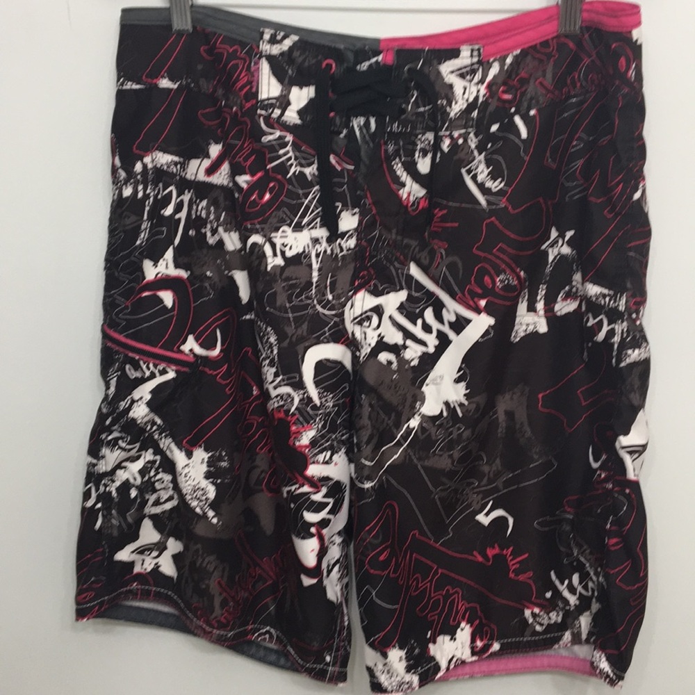 Quicksilver Black Pink Board Shorts Size 34
